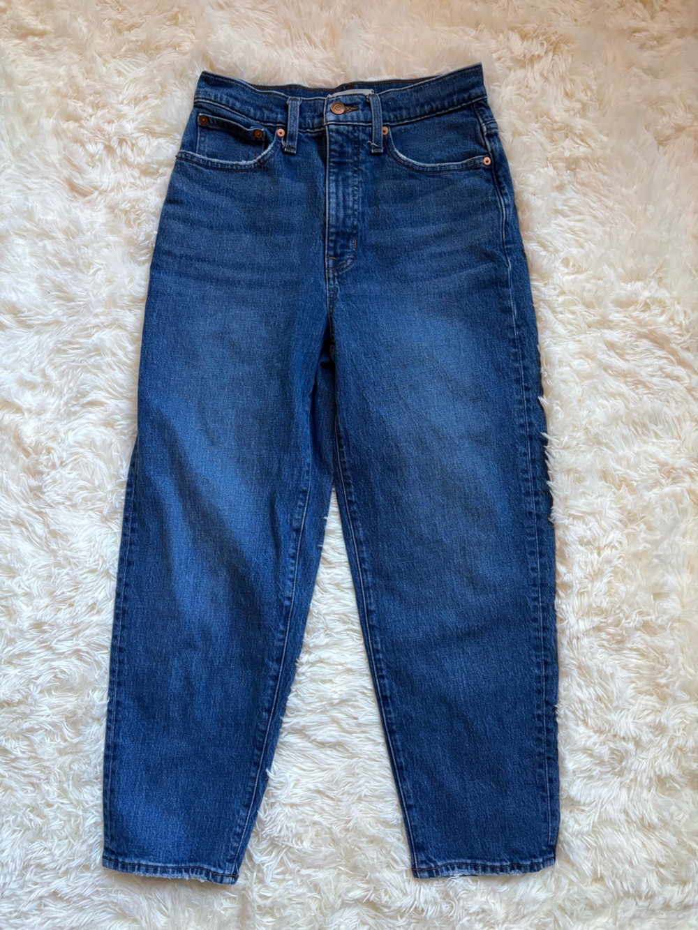 Madewell Balloon Jean Womens 26 Medium Wash High Rise Straight Leg Denim